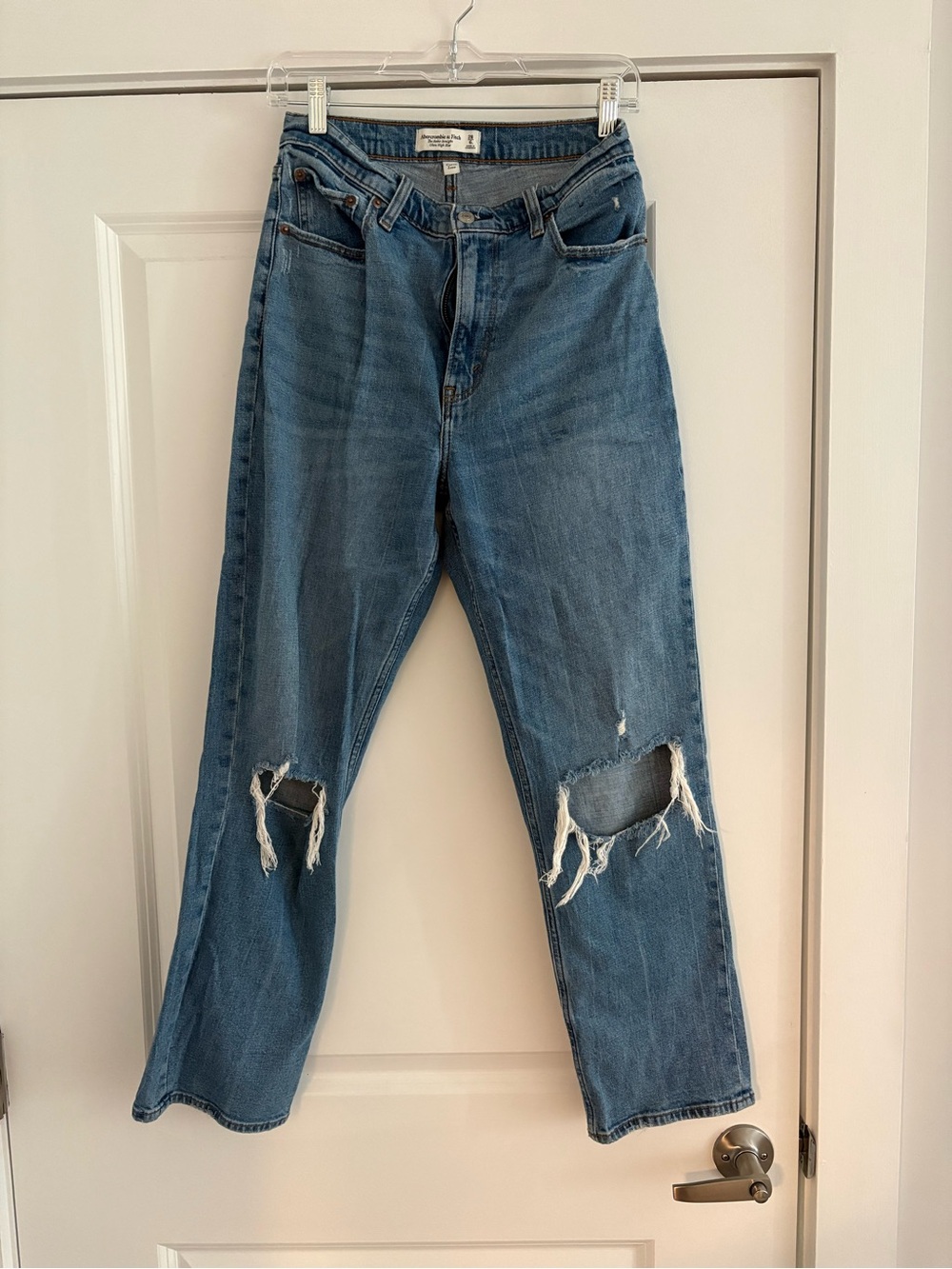 Abercrombie & Fitch Distressed Blue Boyfriend Jeans